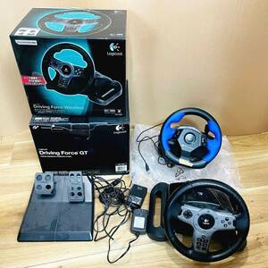 ★55【ジャンク】ハンコン まとめ ドライビングフォース Driving Force GT wireless ハンドル ペダル コントローラー Logicool ロジクール