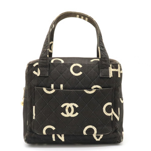 CHANEL Chanel Logo здесь Mark ручная сумочка Mini сумка парусина черный чёрный 