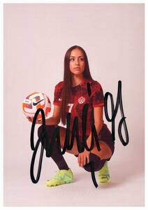 □　ジュリア・グロッソ　Julia Grosso　女子プロサッカー選手　2L判　サイン写真　COA簡易証明書付