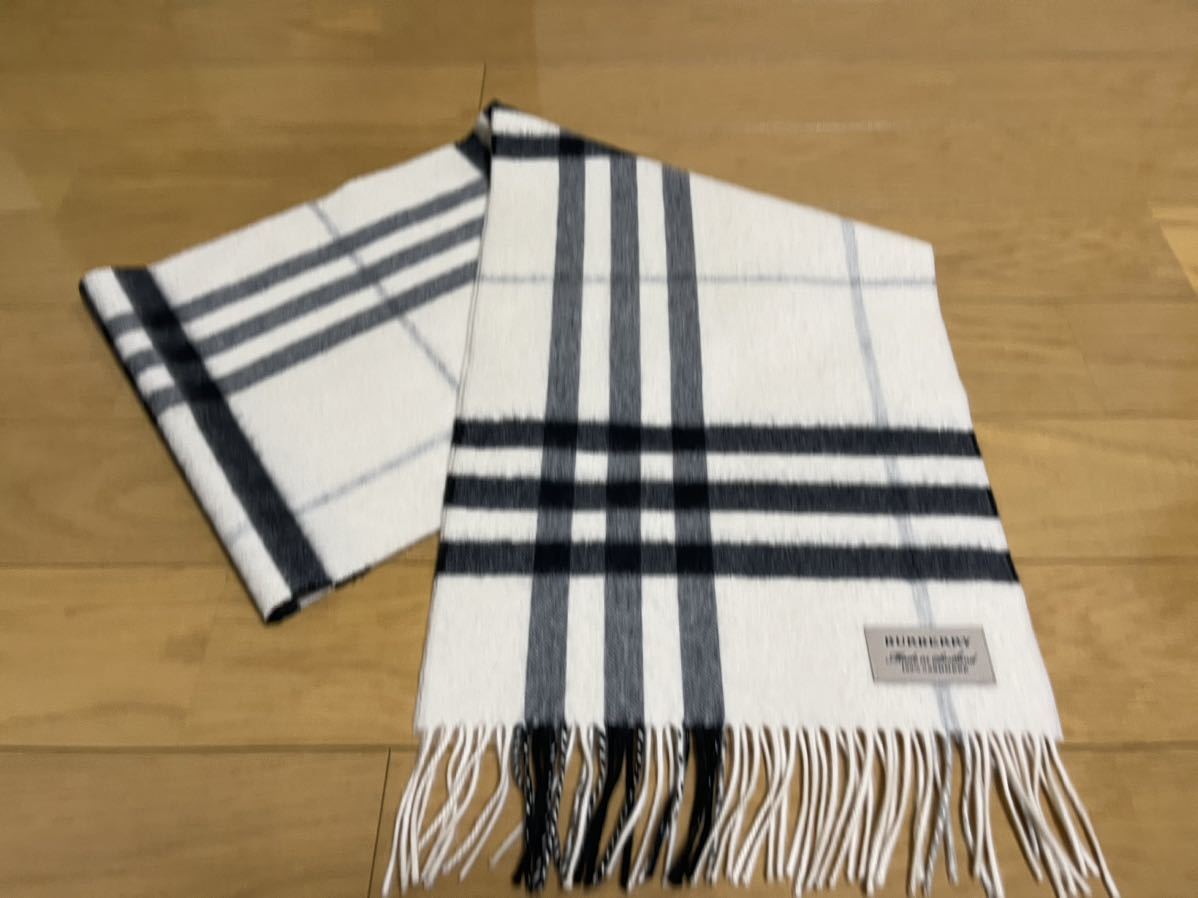 BURBERRY バーバリー マフラー ウール％ 美品 厚手 チャコール