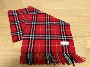 BURBERRY　バーバリー　マフラー　カシミア100％　レッド　送料無料!!!