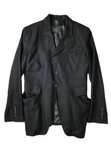 (D) ANN DEMEULEMEESTER アンドゥムルメステール 初期 ウール ラミー テーラード ジャケット M ブラック