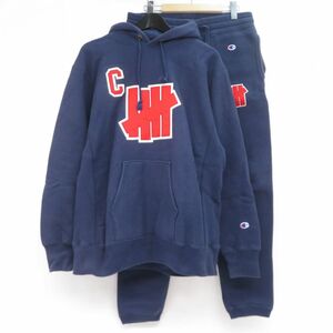 131 Champion × UNDEFEATED チャンピオン アンディフィーテッド リバースウィーブ セットアップ トレーナー(L) パンツ(M) ※中古