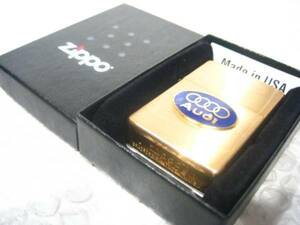 【Spiral】アウディ/AUDI Zippo/真鍮製ジッポライター・ゴールド 新品/