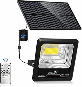 新品 ソーラーライト 投光器 セット LEDフラッドライト 120W 6500K昼光色 角度調節 防水 分離型 コード5m 夜自動点灯 太陽光発電Yinleader