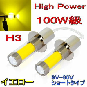 24V 汎用 黄色 100W級 H3 LED フォグランプ イエロー クオン ギガ レンジャープロ スーパーグレート グランドプロフィア 三菱ふそう 日野