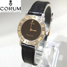 ★CORUM ROMVLVS 24.101.21 コンビ 黒文字盤 レディース クォーツ 腕時計 ロムルス コルム★_画像1