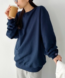  【Champion（チャンピオン）・ Authentic sweatshirt】 クルーネックスウェットプルオーバー／ネイビー／Lサイズ／男女兼用