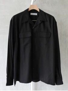 UNIVERSAL PRODUCTS OPEN COLLAR L/S SHIRT ユニバーサルプロダクツオープンカラーシャツ 開襟 長袖シャツ ブラック SIZE 3