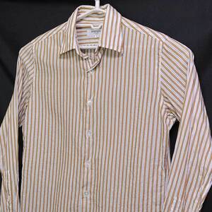  old clothes * United Arrows long sleeve shirt Brown stripe S xwp