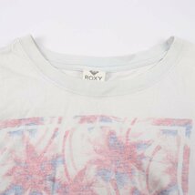 ロキシー 半袖Tシャツ グラフィックT コットン100% スポーツウエア レディース Sサイズ グレー ROXY_画像4