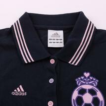 アディダス ポロシャツ 半袖 コットン100% ロゴ 無地 トップス スポーツウエア レディース Sサイズ ネイビー adidas_画像4