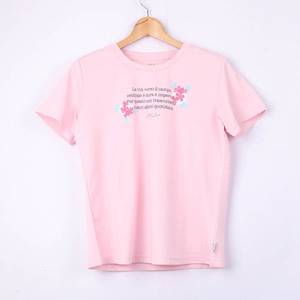  filler футболка короткий рукав обратная сторона сетка Logo принт tops спортивная одежда женский L размер розовый FILA