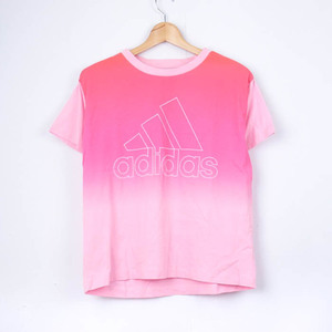 アディダス 半袖Tシャツ ロゴT グラデーション スポーツウエア レディース Mサイズ ピンク adidas