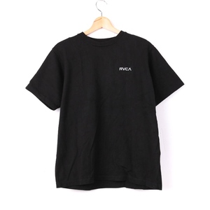 ルーカ 半袖Tシャツ 背面プリントT 胸元ロゴ クルーネック トップス コットン100% メンズ Sサイズ ブラック RVCA