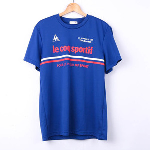 ルコックスポルティフ 半袖Tシャツ クルーネック ロゴ トップス スポーツウエア 大きいサイズ メンズ Oサイズ ブルー le coq sportif