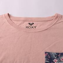 ロキシー 半袖Tシャツ 胸ポケット 花柄 コットン100% スポーツウエア レディース Lサイズ ピンク ROXY_画像4