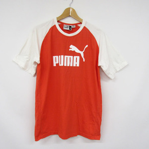 プーマ 半袖Ｔシャツ ロゴT ラグラン袖 スポーツウエア コットン メンズ Mサイズ レッド PUMA