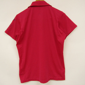 デサント 半袖ポロシャツ 無地 袖ロゴ キーネック ゴルフウエア メンズ Mサイズ レッド DESCENTEの画像8