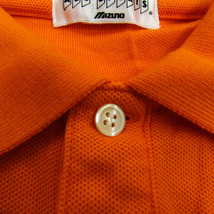 ミズノ 半袖ポロシャツ 胸ポケット 無地 ゴルフウエア コットン メンズ Mサイズ オレンジ Mizuno_画像3