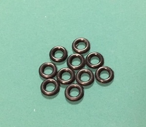 ★シリコンOリング 内径4.0mm、リング径1.8mm、外径7.6mm 10個セット　黒色 