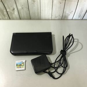 充電器,ソフト付●Nintendo ニンテンドー 3DS LL 本体 ブラック/黒/とびだせ どうぶつの森/任天堂/ゲーム/SPR-S-JPN-C0/ゲーム機★A2983-5