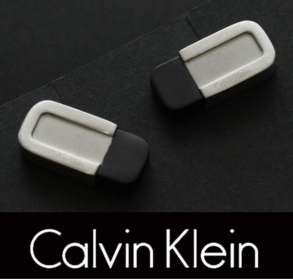 8144◆CKカルバンクライン◆カフス◆シルバー&ブラック◆カフスボタン~カフリンクス◆オンワード樫山◆Calvin Klein◆