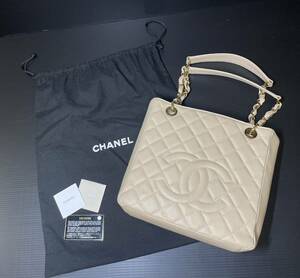 極美品 CHANEL シャネル マトラッセ チェーントートバック ベージュ ギャランティカード付 シリアル有 ほぼ未使用 レディース 収納袋付