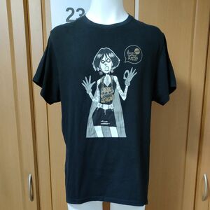 lucca comics＆games 2016 gold半袖ＴシャツM/L　黒　ルッカコミックアンドゲームスのポスターがプリントに