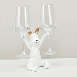  wine holder stylish rabbit . seat .. modern ( white B type, glass for )