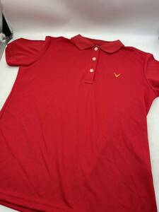 【1円】キャロウェイ callaway メンズ ポロシャツ サイズL 半袖 ドライスポーツ 赤シャツ 赤Tシャツ スポーツ用品 ゴルフ スポーツ シャツ