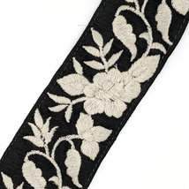 インド刺繍リボン 約42mm 黒_画像1