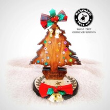 PECO-LIN 羊毛フェルト 木製クリスマスツリーとアメリカンショートヘアの子猫〜ライトアップ仕様〜猫 ミニチュア ドールハウス_画像9