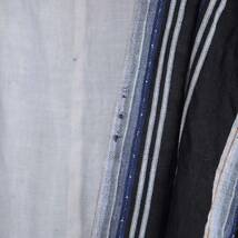 野良着古着黒藍染絣襟木綿着物縞模様ジャパンヴィンテージリメイク素材 noragi jacket black kimono cotton crazy pattern japan vintage_画像4
