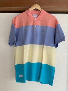 新品LACOSTE ボーダーポロシャツ　FR 5/US L