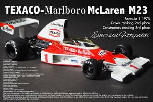 タミヤ 1/12 マクラーレンM23 テキサコ マルボロ 1975 改修塗装済完成品 McLaren M23 FORD MARLBORO TEXACO 1975 Emerson Fittipaldi