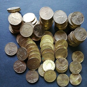 ユーロEuro20セント硬貨80枚16ユーロ分 フランス イタリア オランダ等様々硬貨有り　ヨーロッパ