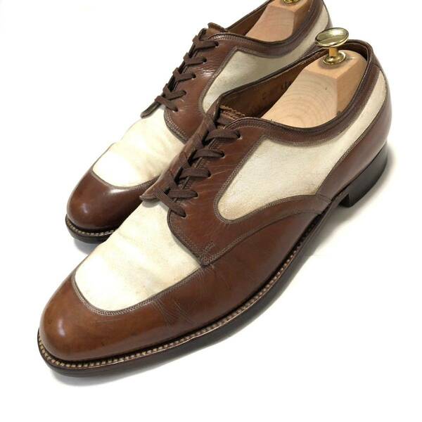 40s Florsheim Spectator Shoes Vintage フローシャイム　筆記体ロゴ　レザーシューズ　ビジネスシューズ　ビンテージ