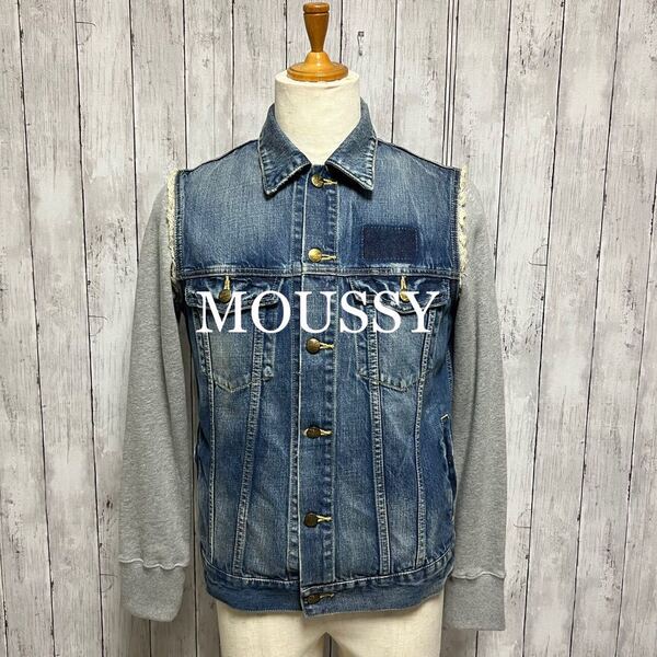MOUSSY デニム×スウェット切り替えデニムジャケット!Gジャン