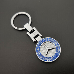 (H010)-Mercedes Benz メルセデス・ベンツ 両面ロゴキーホルダー 車鍵アクセサ金属製　キーリング キーホルダー キーリング キーチェーン 