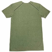 新品正規70％OFF COMME CA COLLECTION コムサコレクション Tシャツ M 緑 コットンリネン Vネック 刺繍 タイト g0621m_画像2