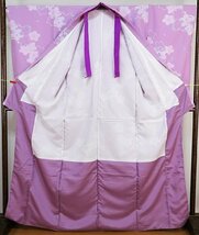 か91　化繊　2尺袖　着物　桜花柄　【美品】　身丈170ｃｍ　卒業式などに！_画像5