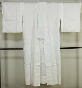 U59　化繊　単衣　白襦袢　菊花地模様　身丈132cm