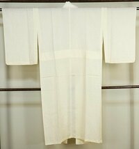 T153　正絹　単衣　白襦袢　菊花地模様　身丈126cm_画像4
