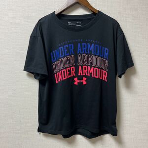 UNDER ARMOUR レディース 半袖Tシャツ トレーニングウエア LGサイズ ブラック ポリエステル HEAT GEAR ヒートギア