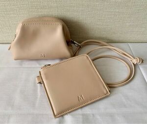 【新品 未使用】BABYLONE 別注品 &MyuQ アンドミューク EPONABAG お財布&ポーチ 2個セット ピンクベージュ