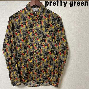 pretty green プリティーグリーン 長袖シャツ ボタンダウン 花柄 1