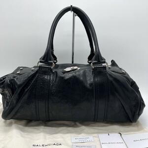 BALENCIAGA バレンシアガ ボストンバッグ　ハンドバッグ　トートバッグ　ボストン　黒　レザー　ブラック　ミラー付き　保存袋付き　シティ