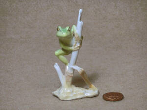 Hans Achtziger原作　ドイツ製　フッチェンロイター(Hutschenreuther)　陶器カエル置物　Tree Frog フィギュリン　送料220円～　　　