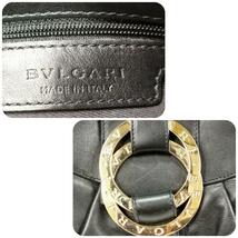 希少◎BVLGARI ブルガリ チャンドラ ショルダーバッグ ハンドバッグ トートバッグ ゴールド金具 ダブルサークルロゴ 本革 レザー ブラック_画像10